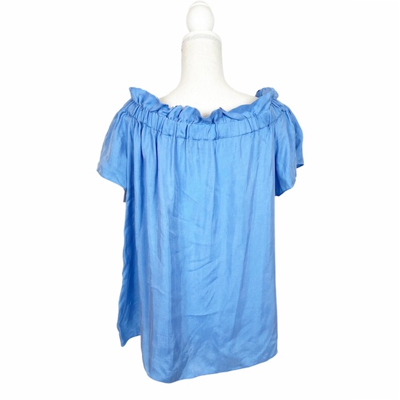 Sandro Paris Blue Off the Shoulder Top Size L NWT - Picture 5 of 12